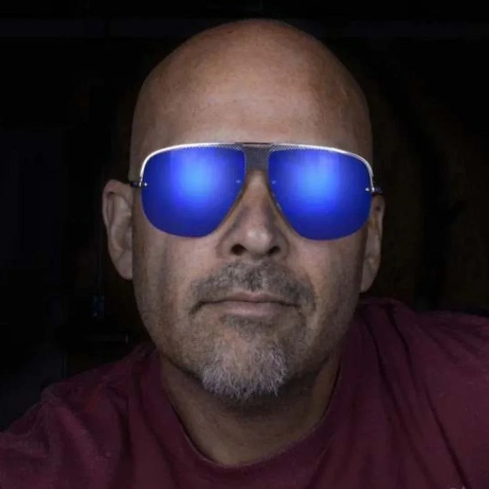 Sunglasses‎ Silver Frame Blue Mirror Lens Fashion Men Classic Rimless Trendy New